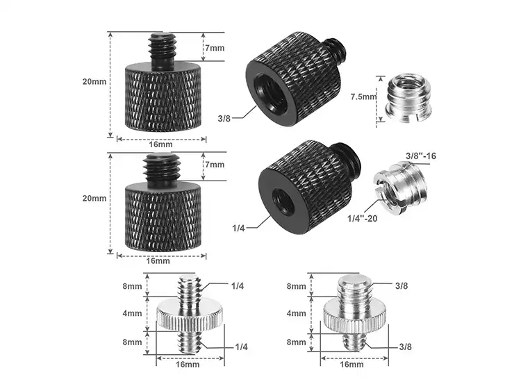 Alquiler Set Adaptadores Rosca 1/4" ↔ 3/8"