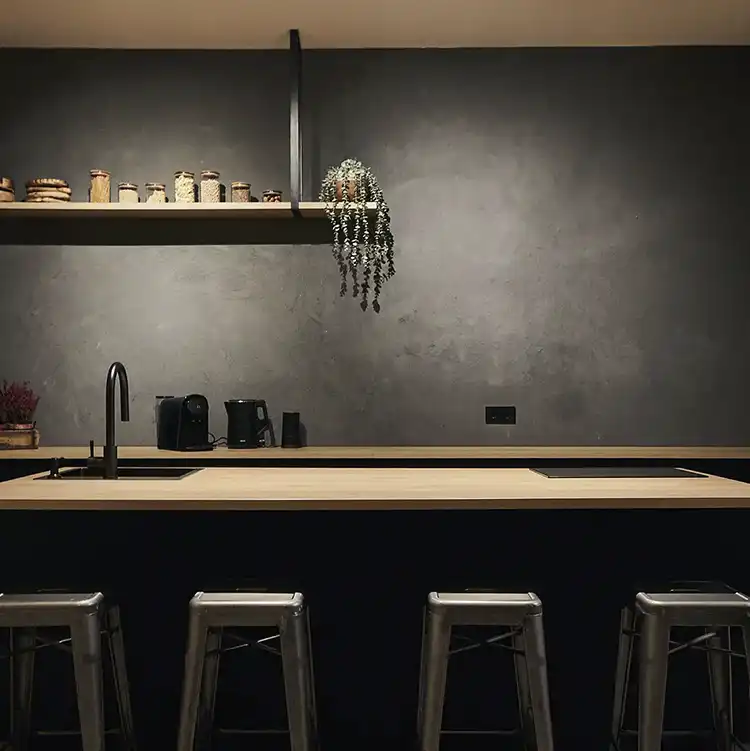 Cocina equipada del plató fotográfico openbcn studios en Barcelona