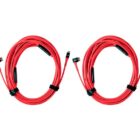 Dos cables Tether Area 51 Roswell Pro+ de 9 metros, en color rojo, diseñado para conexión estable entre cámara y ordenador.